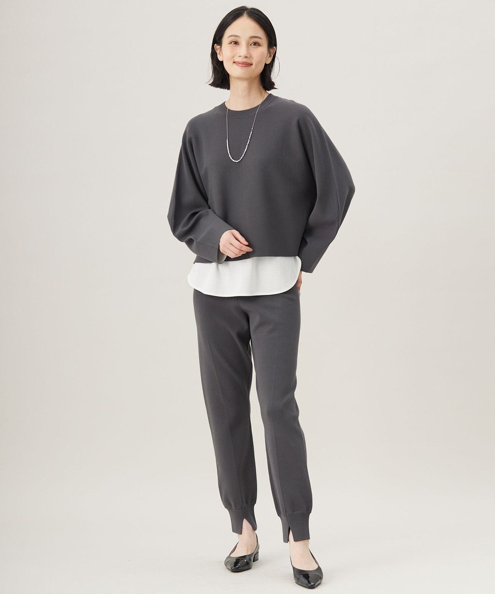 自由区 L 【セットアップ対応・洗える】レーヨンストレッチプルオーバー ニット 