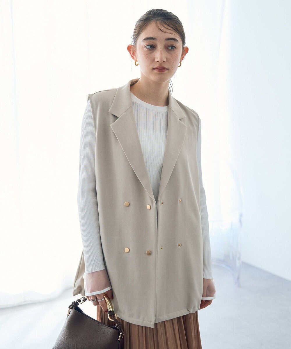 YECCA VECCA 袖口シアーリブニット 