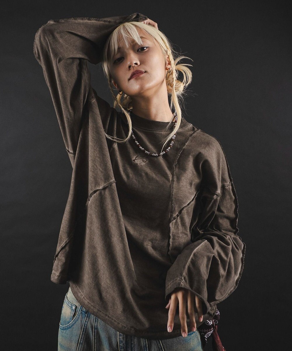 WEGO 【ユニセックス着用ITEM】MA55IVE　コールドダイスウィッチングロゴT（LS） 