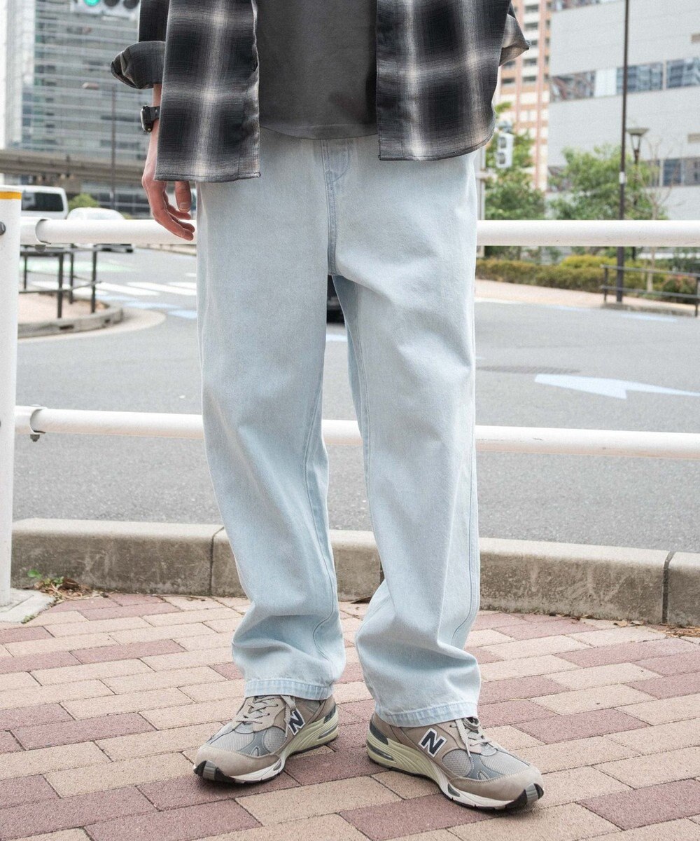 WEGO 【ウエストゴム/SMLサイズ展開】デニムイージーストレートパンツ2 