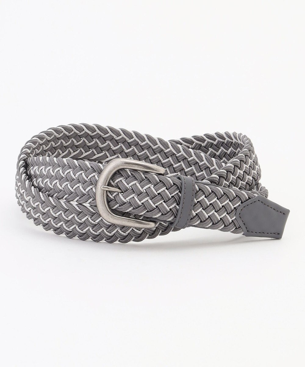 JOSEPH ABBOUD 【キングサイズ・イタリア素材・ストレッチ・日本製】メランジグリッドストレッチ ベルト 