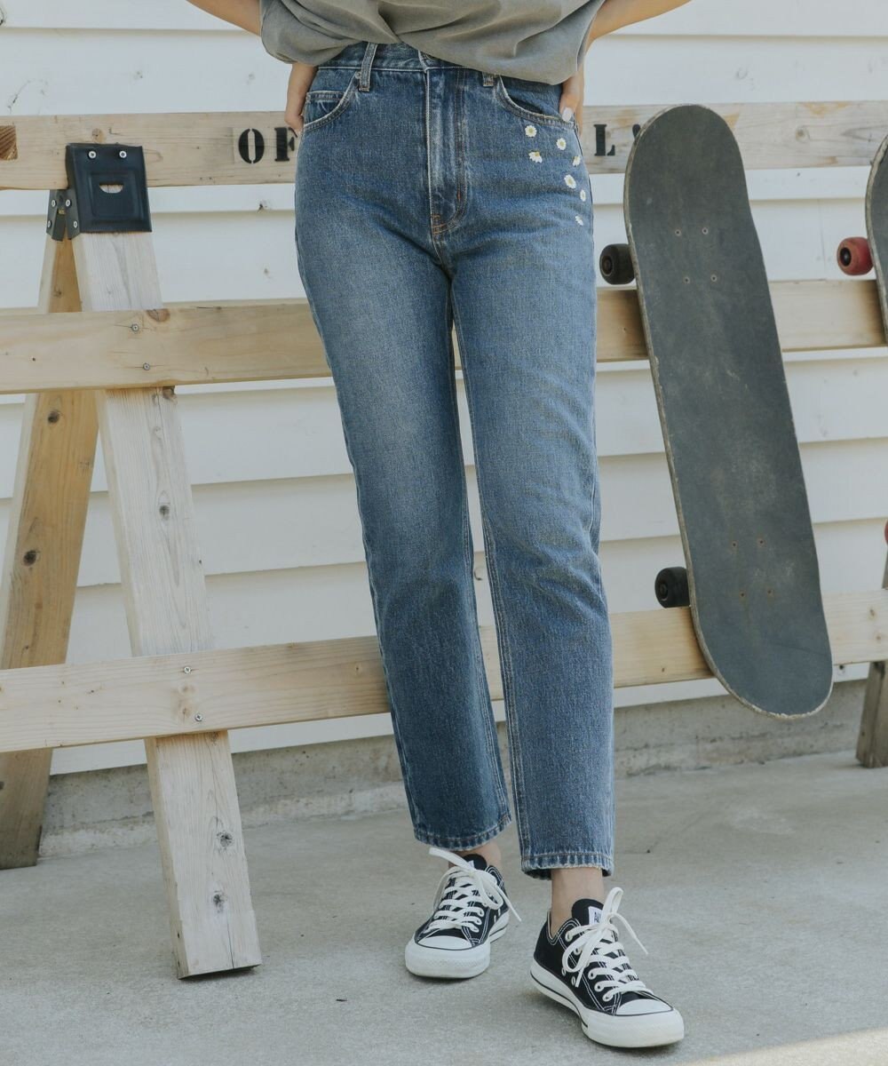 OP／FILA 【OP】刺繍付き美脚シルエットデニム 