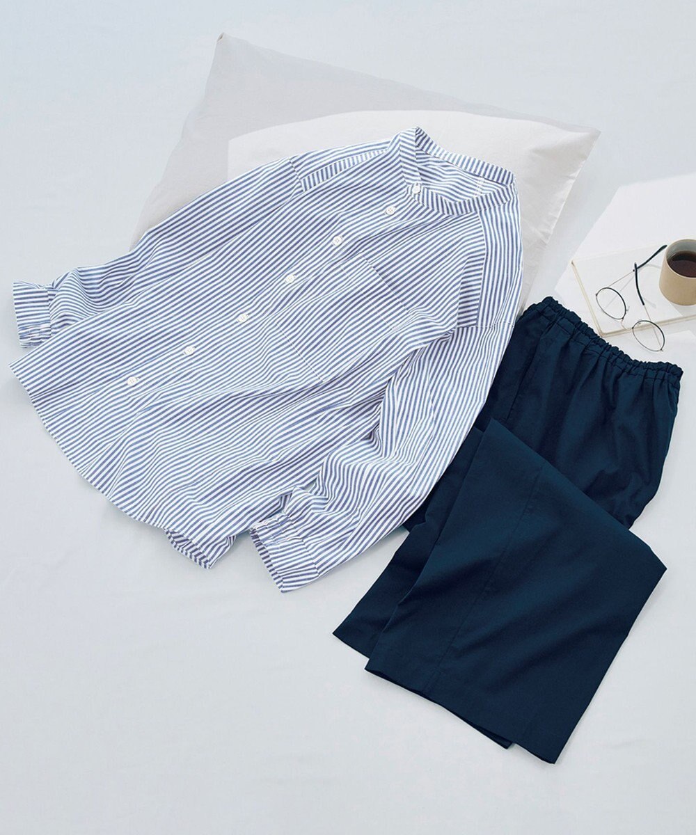 ワコール／睡眠科学 メンズ パジャマ 長袖 長ズボン 綿混(本体) ここちよく眠れる 寝返りしやすい YGX510 睡眠科学／ワコール 