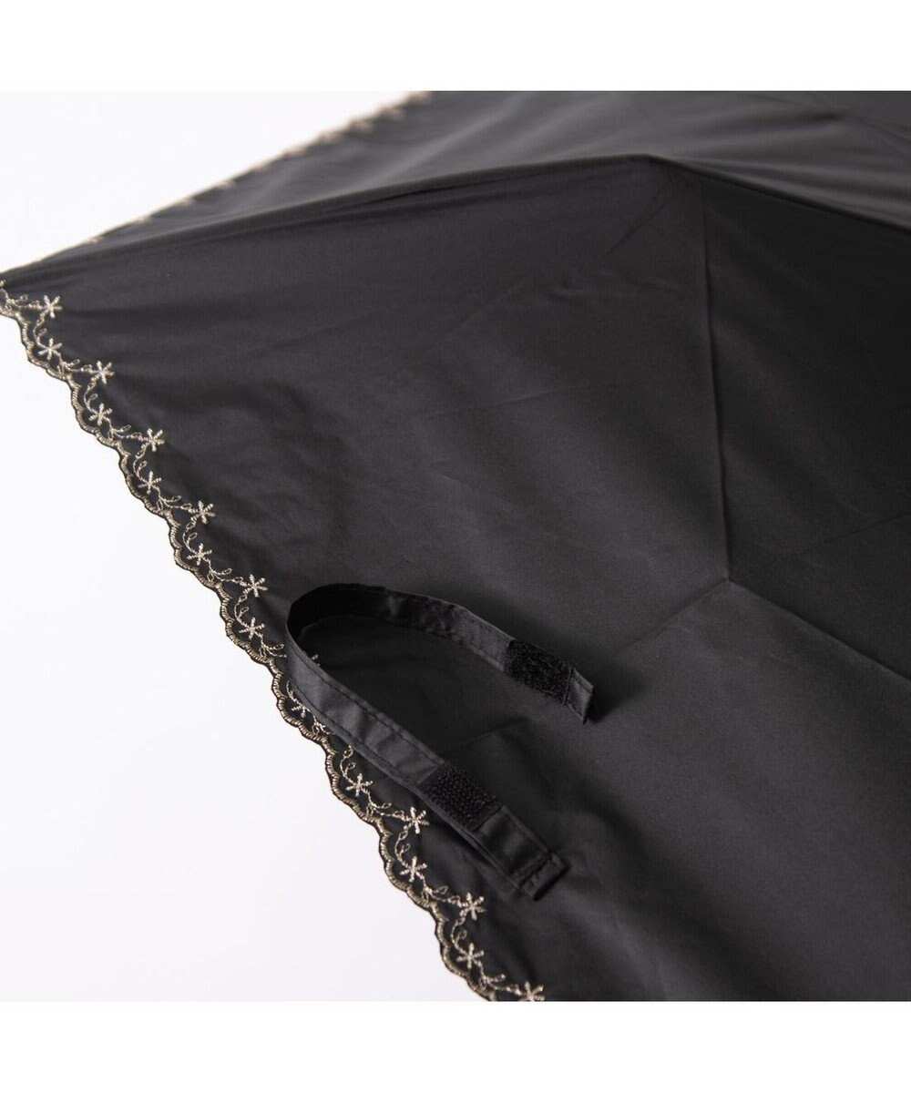 UNBILLION カシュネ cachenez /【晴雨兼用　日傘　UVカット率・遮光率100％生地使用 】PUフローラルラメ刺繍ミニ折りたたみ傘 