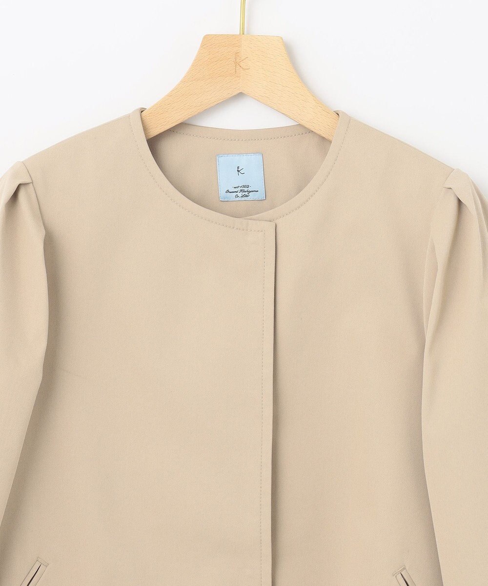 組曲 S コットンライクツイル ノーカラーショート丈コート 