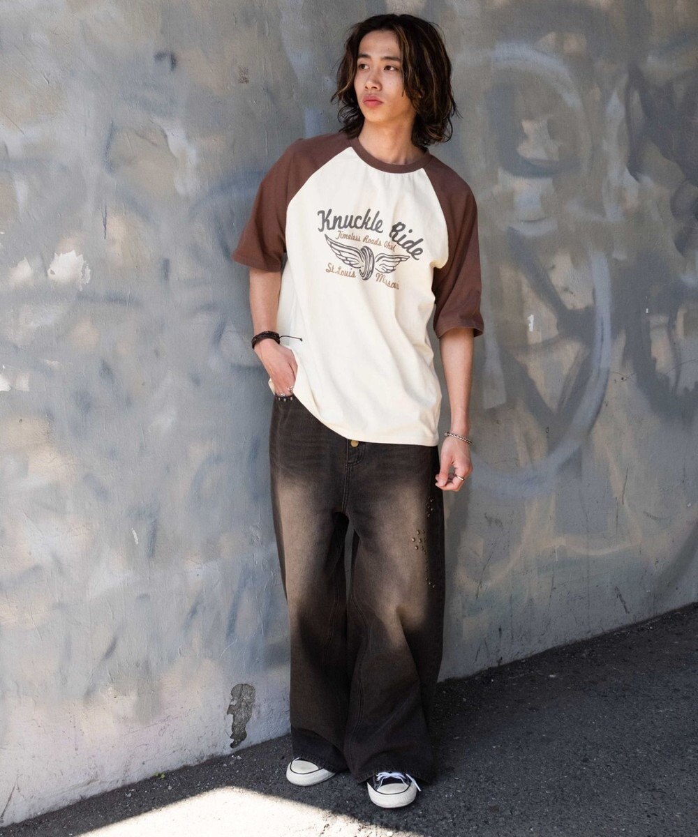 WEGO 【ユニセックス着用ITEM/MLサイズ展開】ヴィンテージライクラグラングラフィックT（SS） 