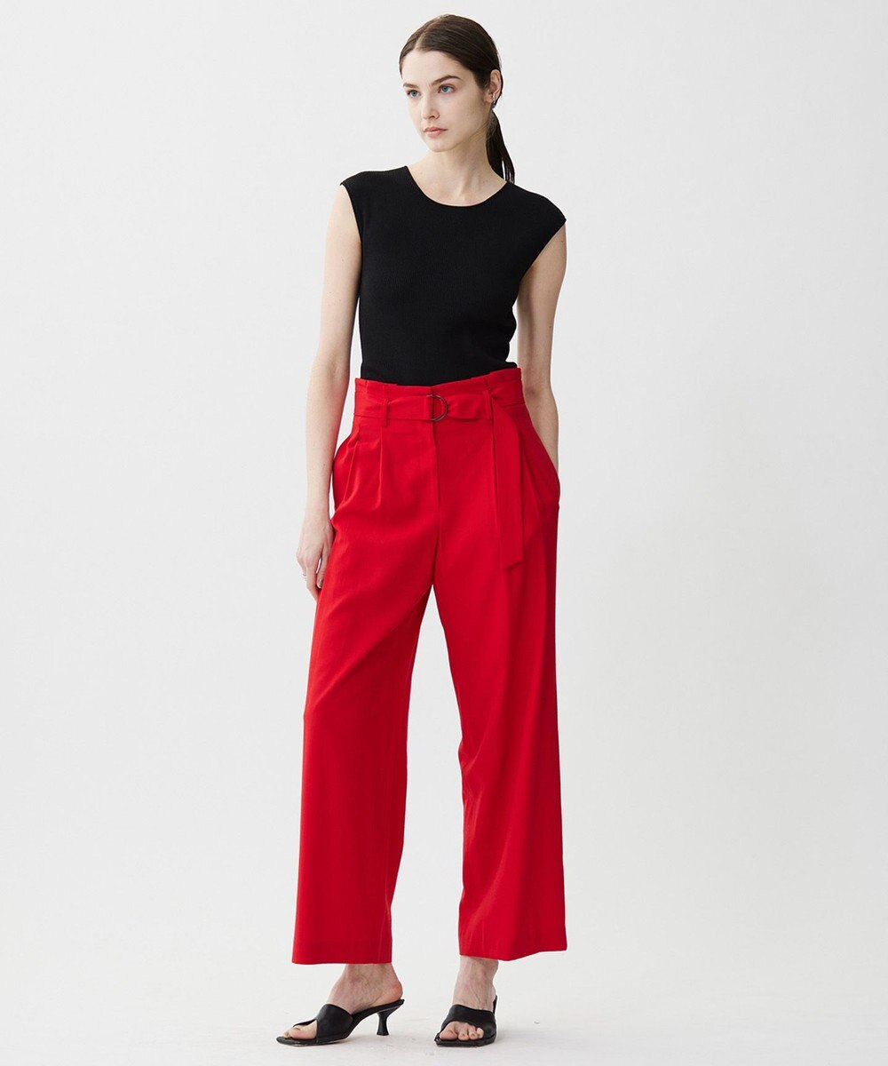 ICB L 【洗える】オーガニックコットンリブ ノースリーブニット 