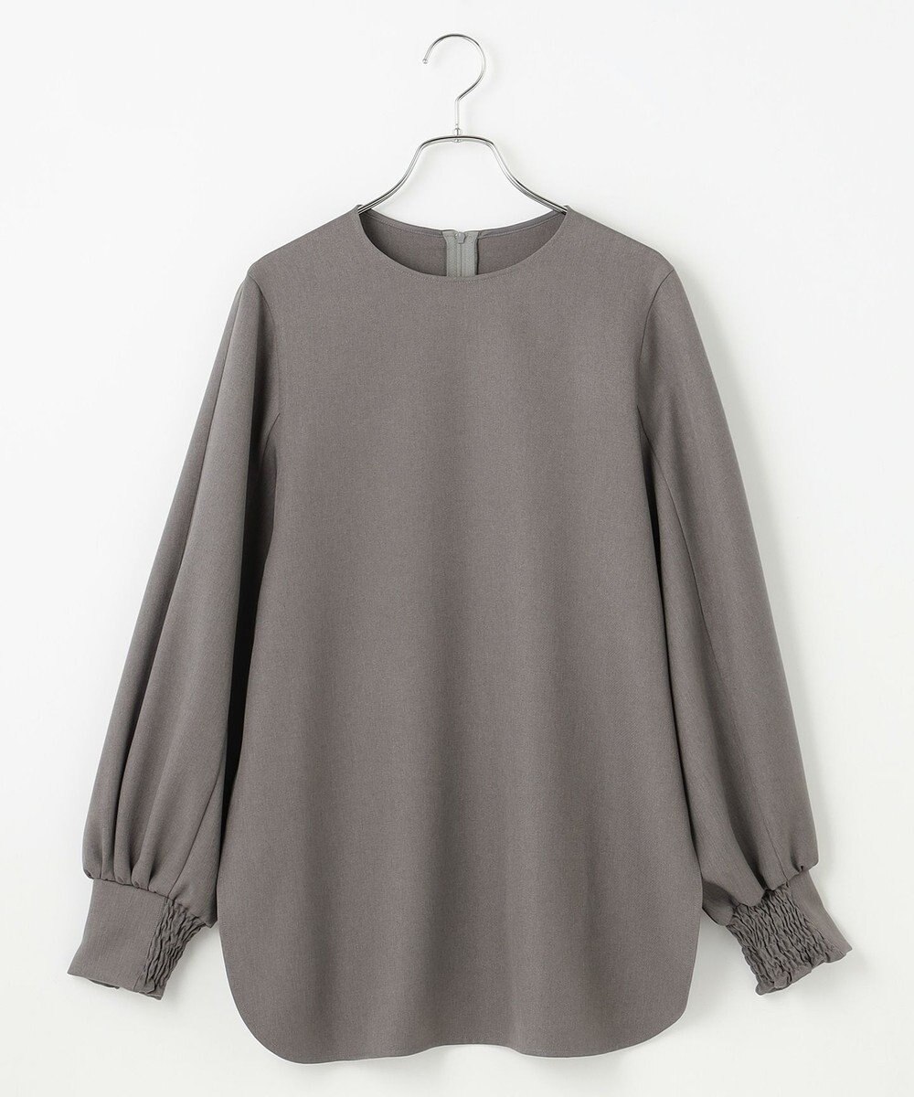 #Newans 【洗濯機可】シャーリングカフスパウダリーブラウス 