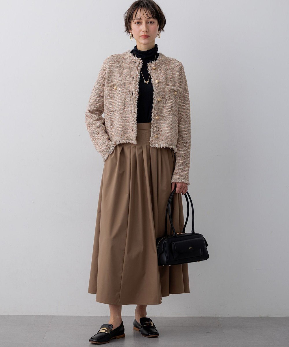 23区 S 【撥水加工/洗える】ブライトタフタ タック スカート 