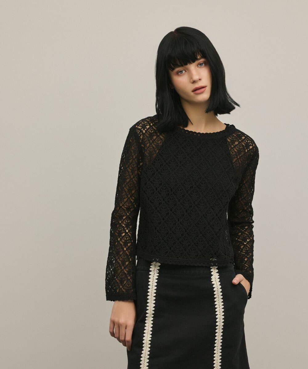 GRACE CONTINENTAL レースフレアスリーブトップ 