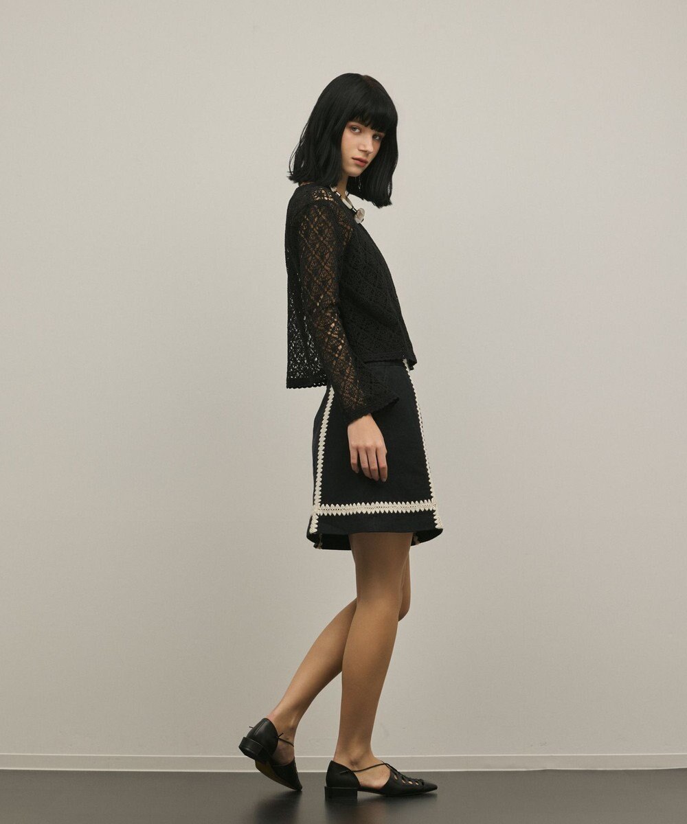 GRACE CONTINENTAL レースフレアスリーブトップ 