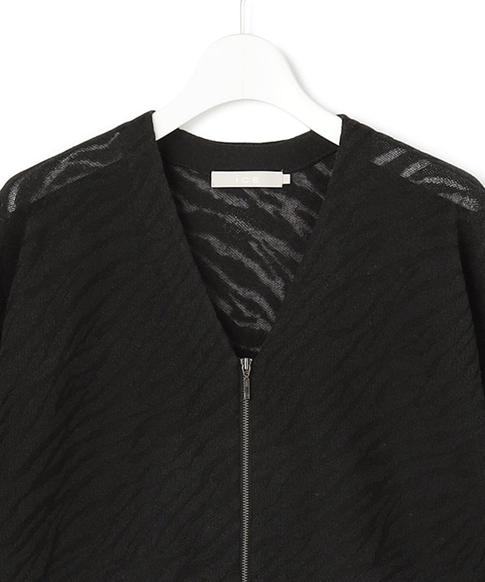 ICB L シアージャカード ニットブルゾン 