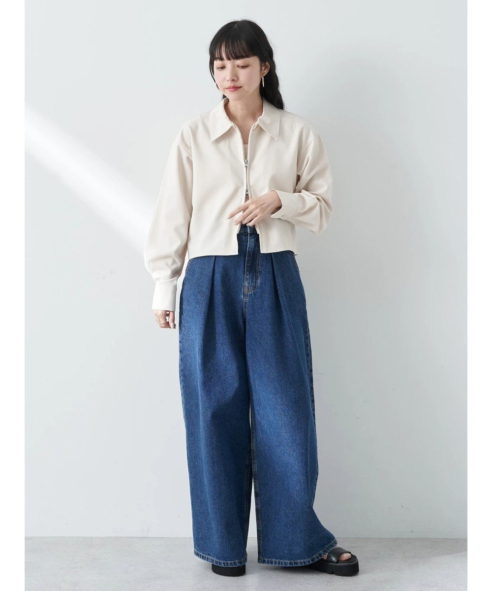 earth music&ecology ジップショートシャツ 