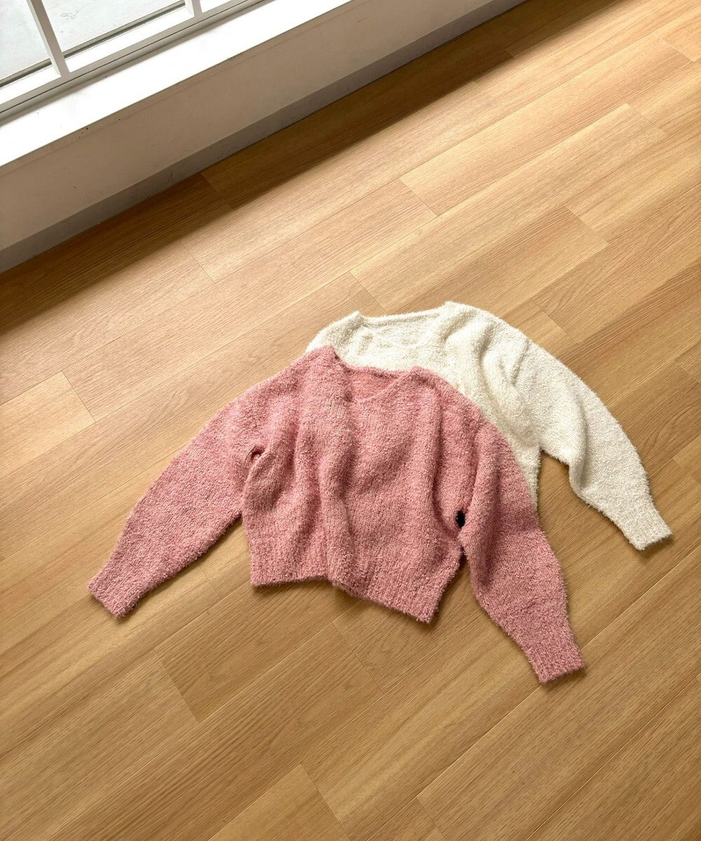 Feroux 【洗える】リボンヤーン プルオーバーニット 