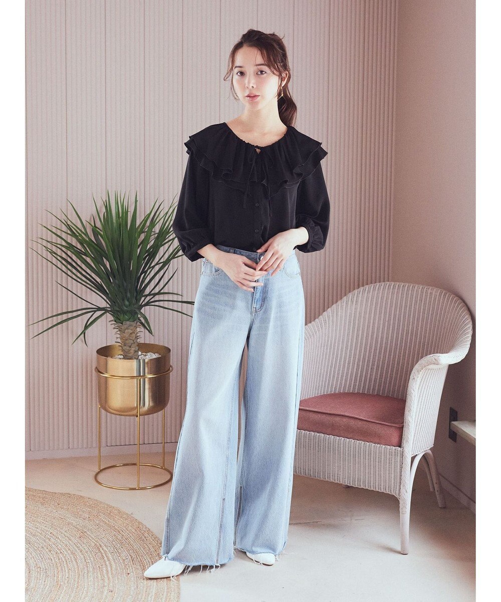 earth music&ecology メローラッフルブラウス 