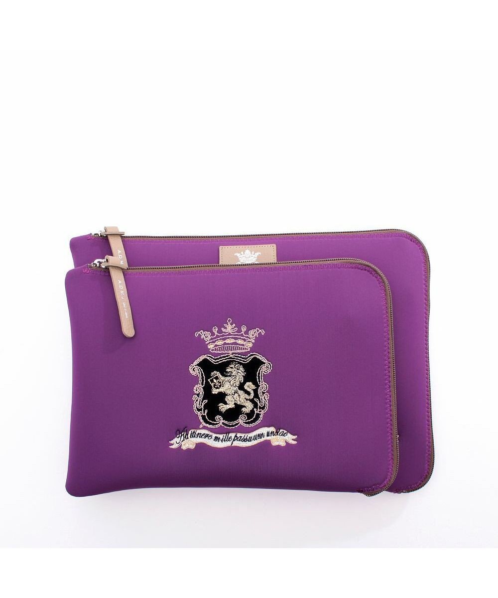 A.D.M.J. 【魔法の様に軽い】マジックライト/スパニッシュファブリックエンブレム刺しゅうフラットポーチ2セット(L/LL) 