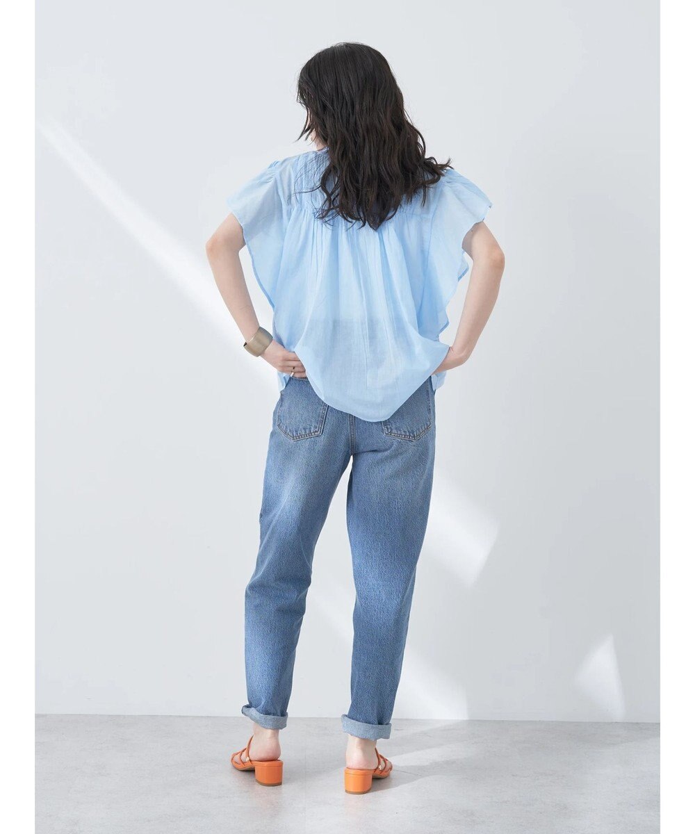 earth music&ecology コットンボイルフリルブラウス 