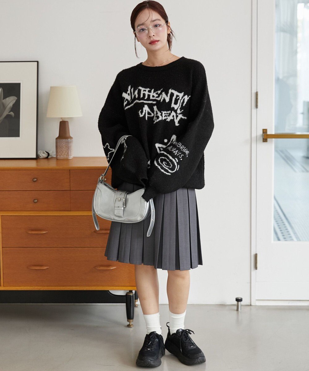 WEGO フラッフィーグラフィックBIGニットプルオーバー 