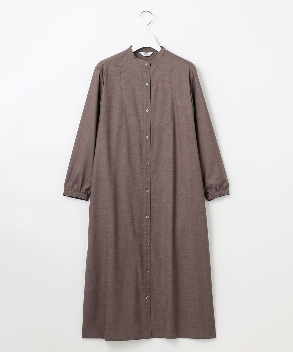 J.PRESS LADIES L 【洗える】T/Rウォッシャブルギャバ バンドカラー ワンピース 