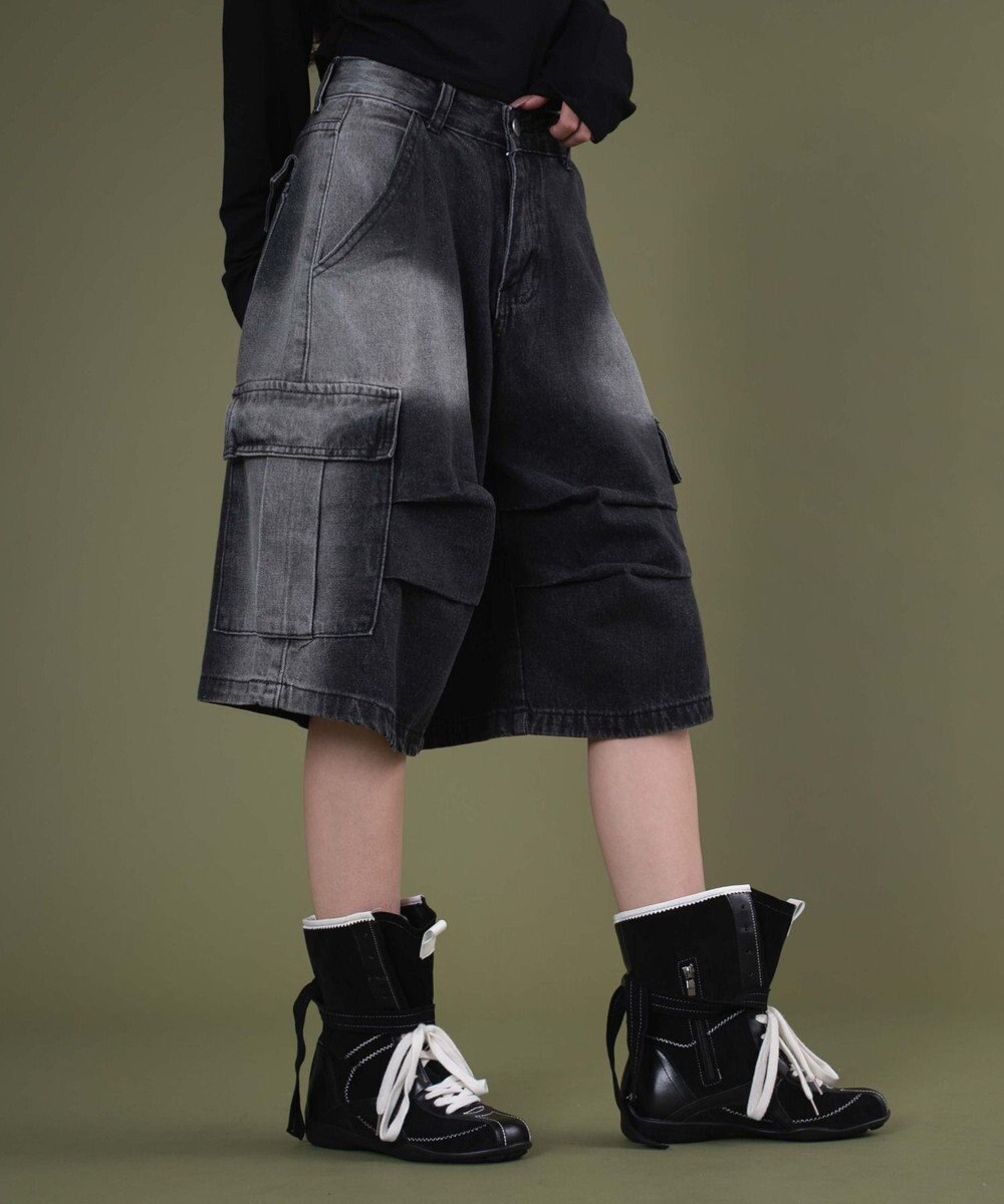 WEGO フラップポケットニータックカーゴハーフパンツ 