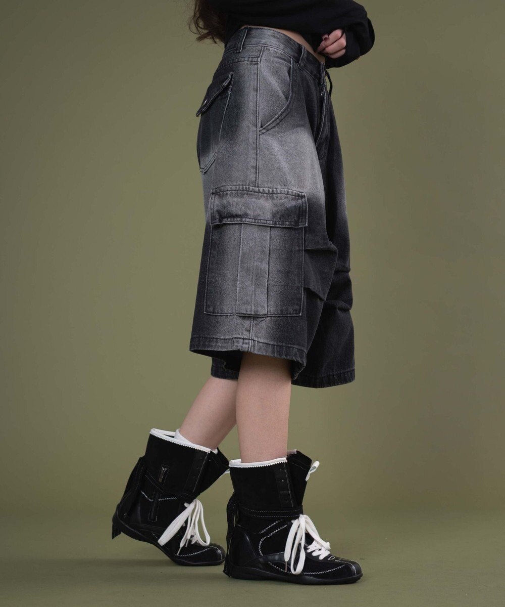 WEGO フラップポケットニータックカーゴハーフパンツ 