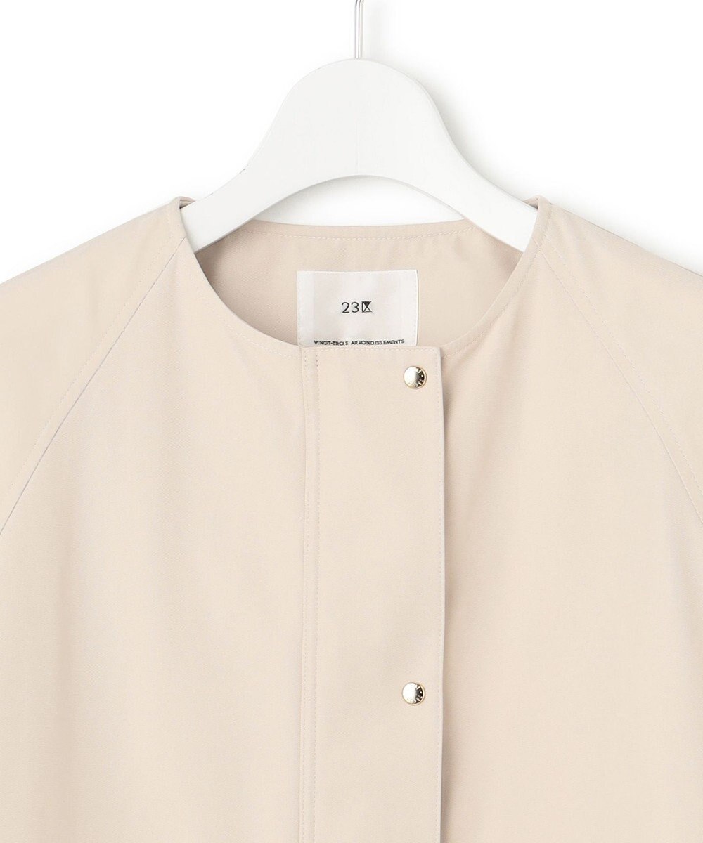 23区 【撥水加工】ライトツイル ノーカラーコート 