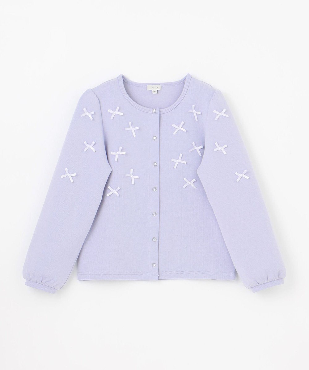 ANY KIDS スナップボタン リボンカーディガン 