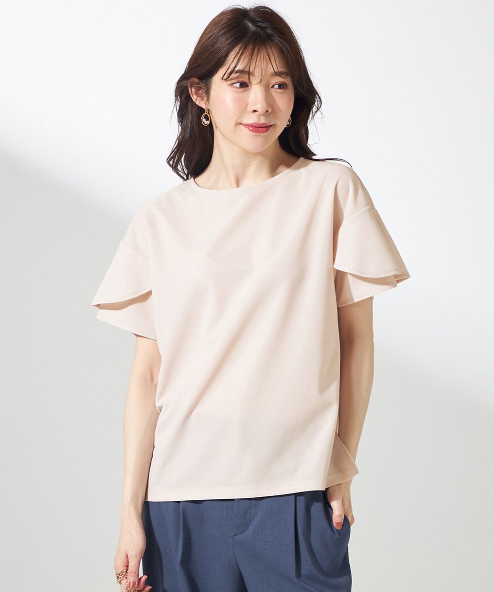 ANY SIS L 【前後着用・UVケア・洗える】2WAYジョーゼットジャージーフリル カットソー 