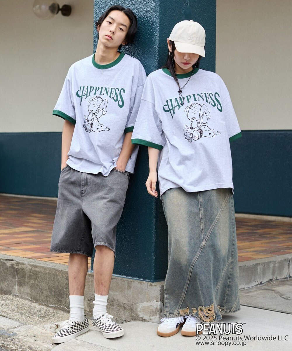 WEGO 【ユニセックス着用ITEM/MLサイズ展開】別注PEANUTSプリントT（SS） 