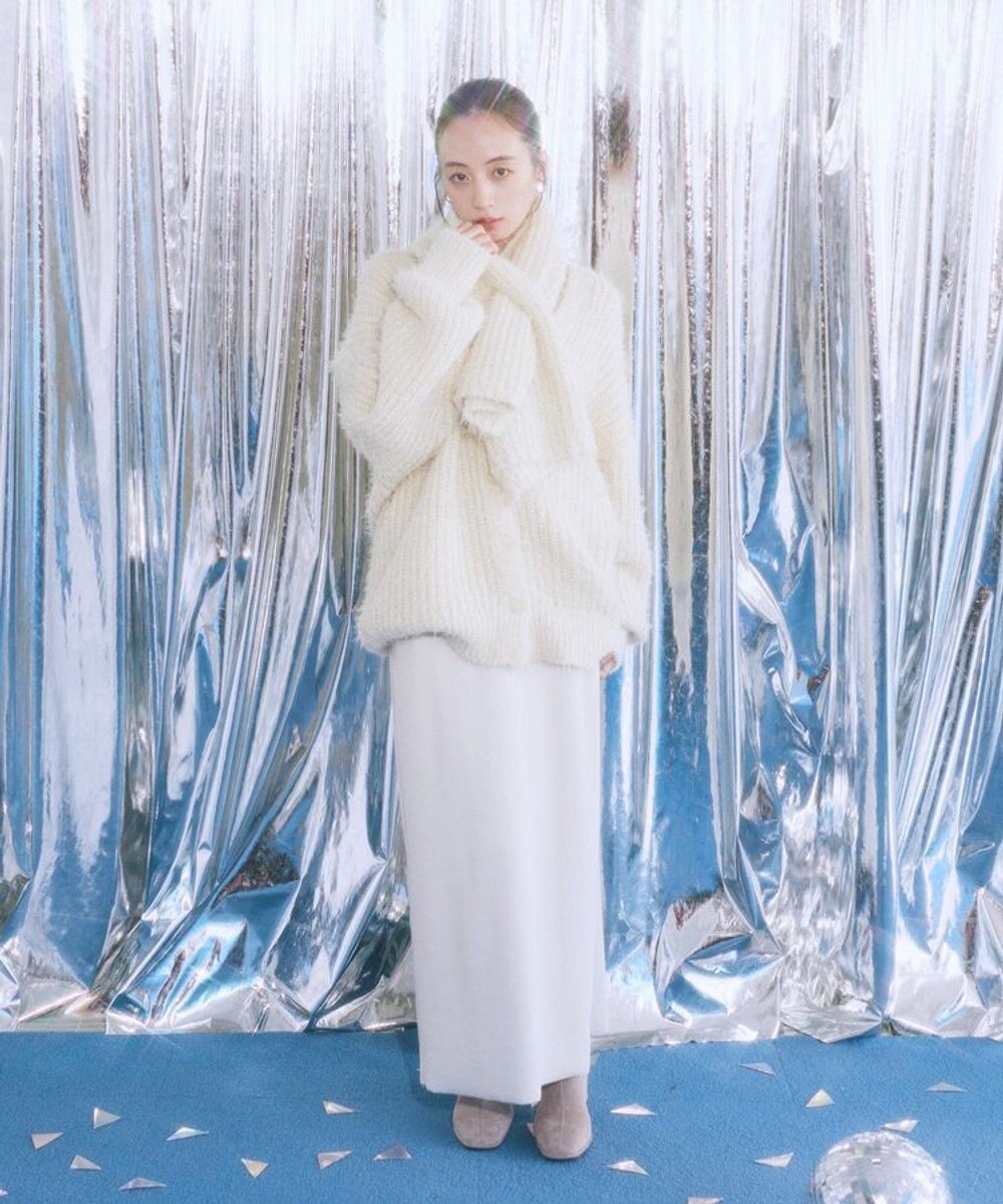 earth music&ecology カラーミックスシャギーカーディガン 