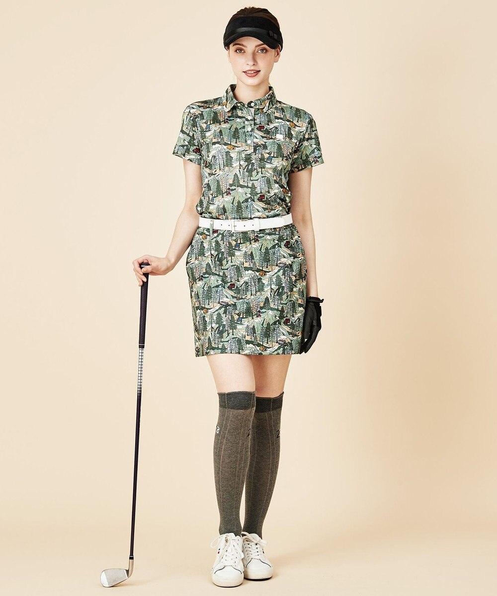 23区GOLF 【WOMEN】キャンピングカモ柄プリントカルゼ スカート 