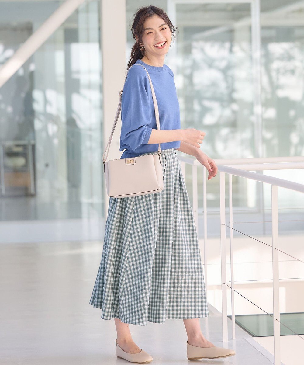 ANY 【ウエストゴム】ギンガムフレアスカート 