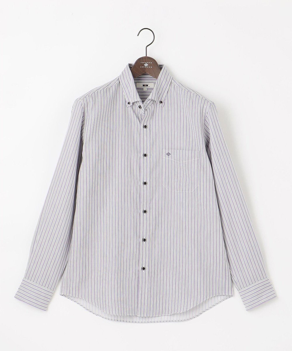 JOSEPH ABBOUD 【柔らか・光沢感】コットンビエラストライプ シャツ 