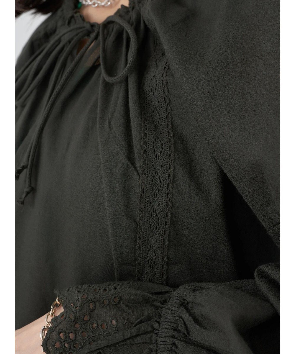 earth music&ecology ギャザーショートブラウス 