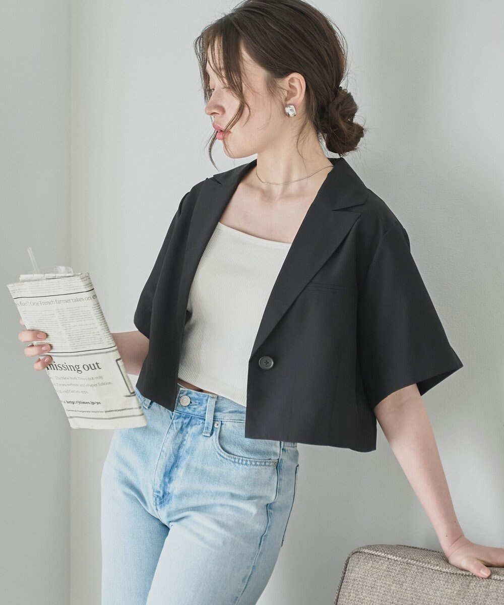 WEGO 【SETUP可】リネンライクショートシャツジャケット 