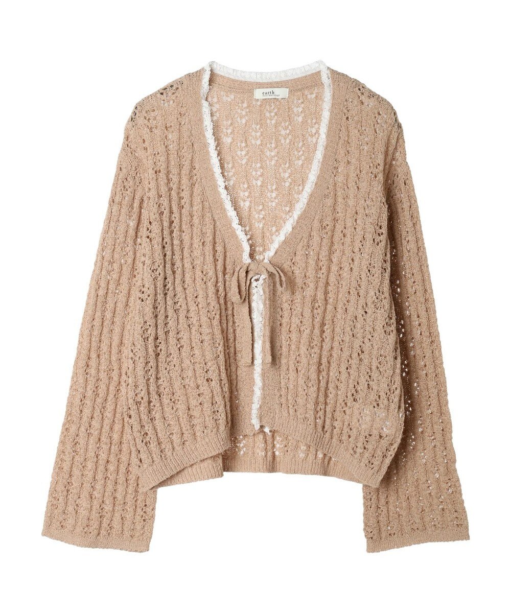 earth music&ecology テープヤーンリボンカーディガン 