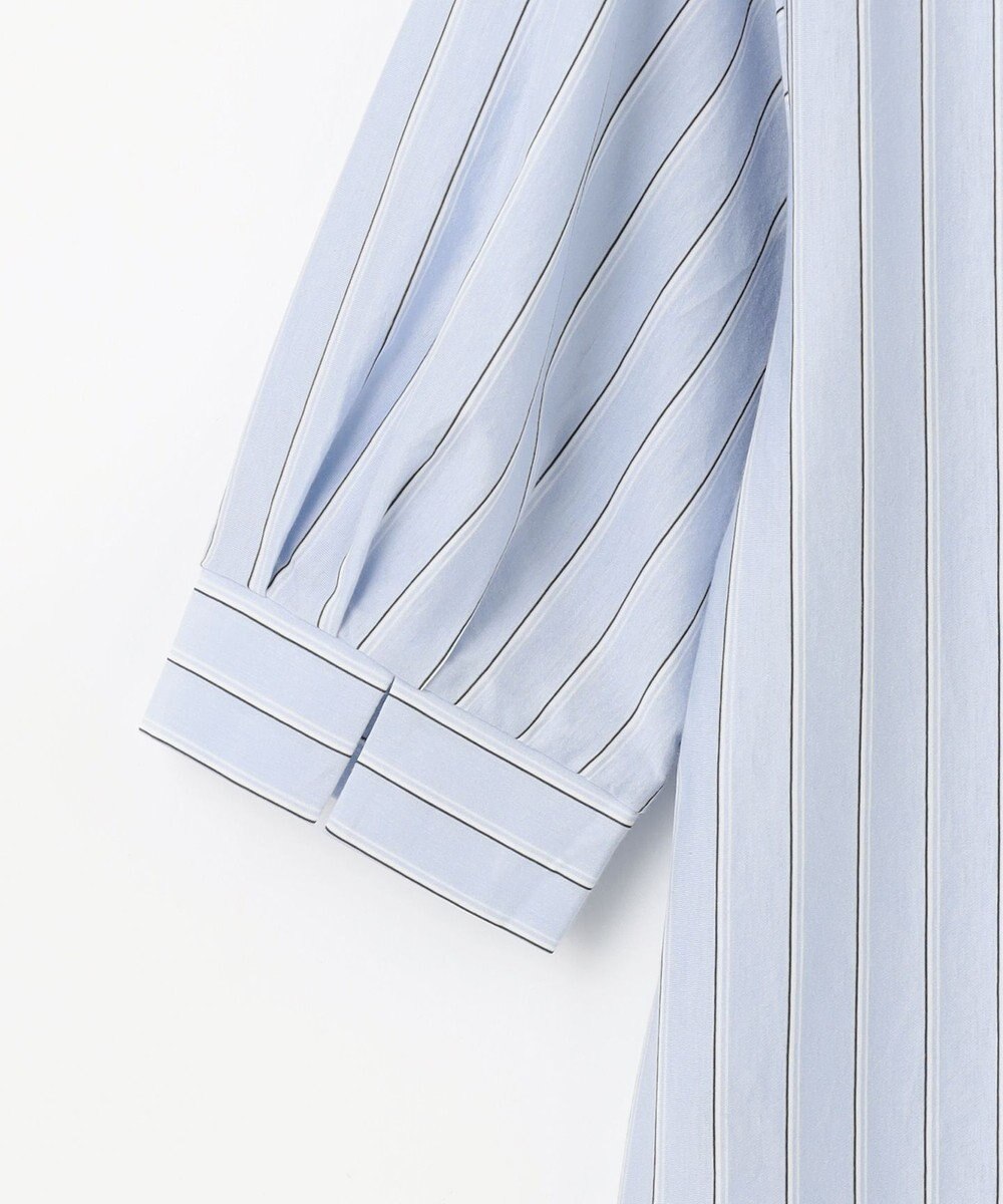 J.PRESS LADIES L 【イージーケア】ストライプジャージー バンドカラー カットソー 