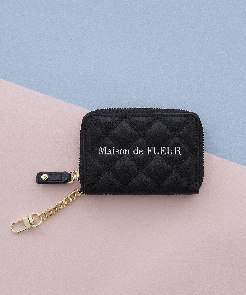 Maison de FLEUR スクエアキルティングコインケース 
