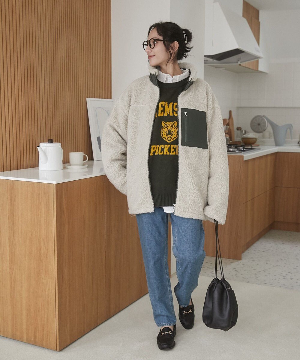 WEGO 【ユニセックス着用ITEM/SMLサイズ展開】ボアブルゾン 