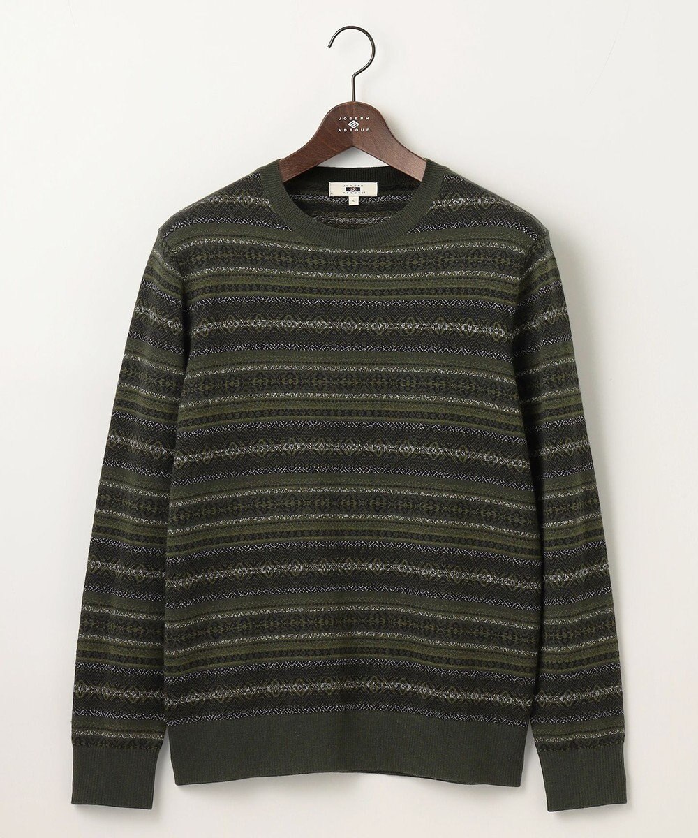 JOSEPH ABBOUD 【イタリア糸使用/洗える】フェアアエルクルーネック ニット 