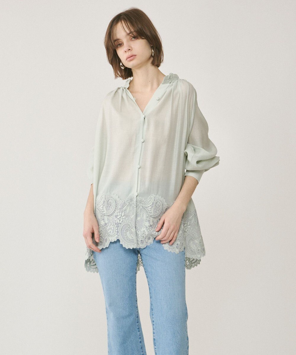 GRACE CONTINENTAL ヘムレースギャザートップ 