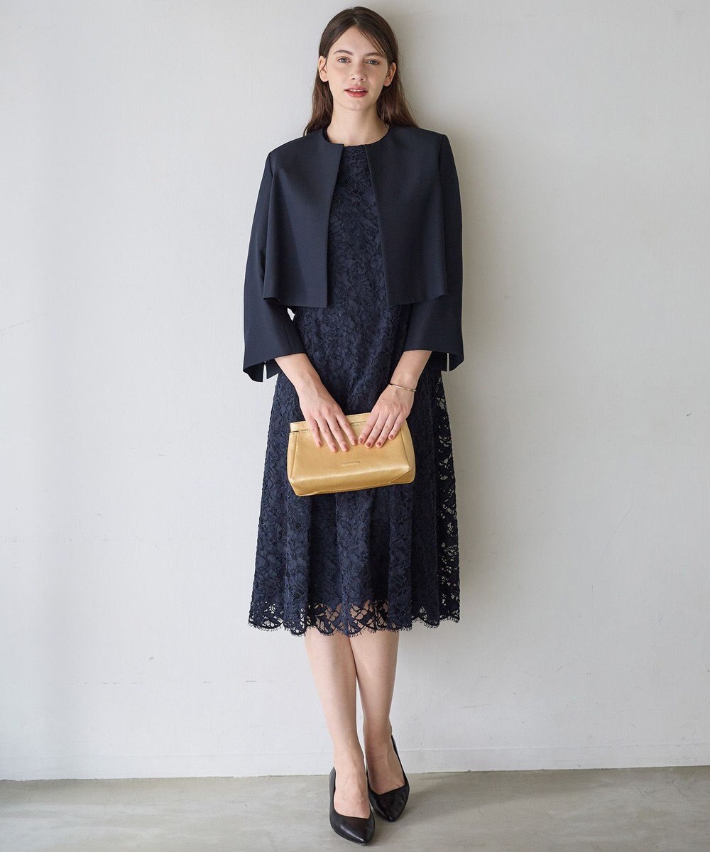 23区 【APPLAUDIR】モールラインフラワーレース ドレス 