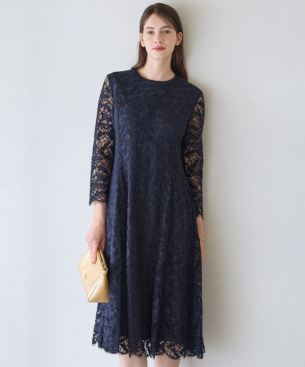 23区 【APPLAUDIR】モールラインフラワーレース ドレス 