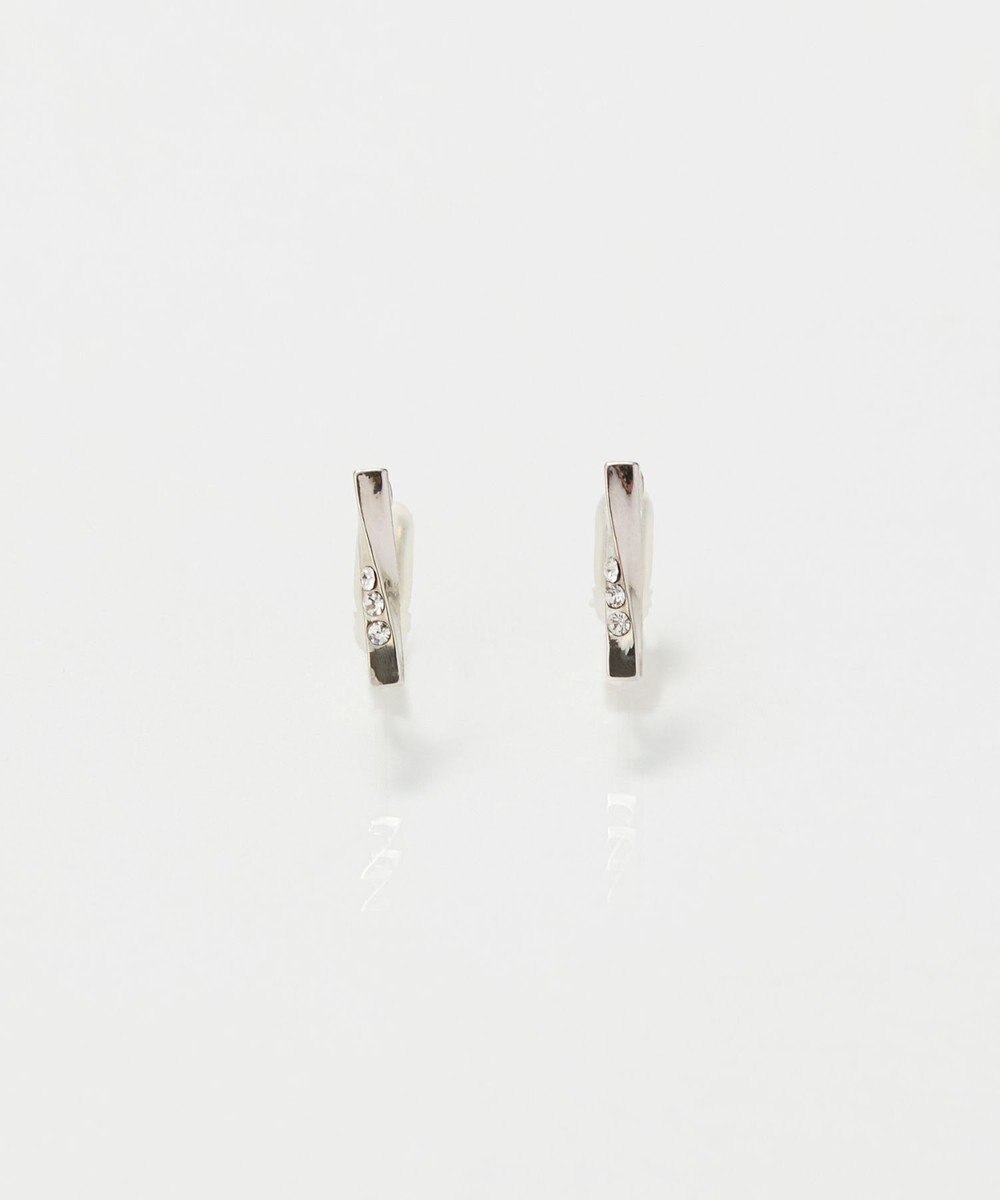 Phoebe 【金属アレルギー対応】【痛くないシリーズ】ツイストバービジューライトフィットイヤリング　シルバー 