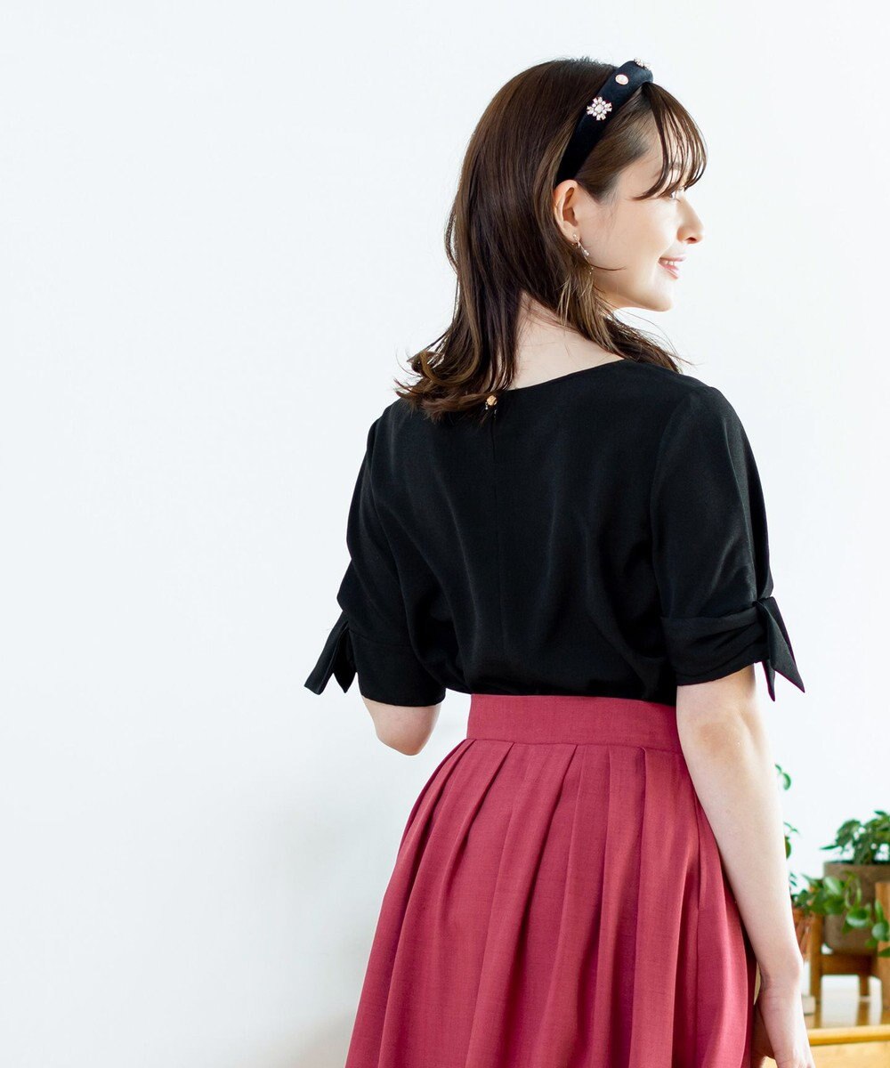 Tiaclasse 【洗える】体型カバーも叶う麻調フレアタックスカート 