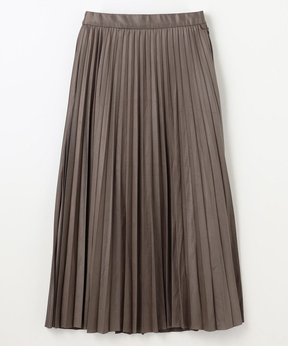 ANY 【ウエストゴム】レザーライクプリーツスカート 