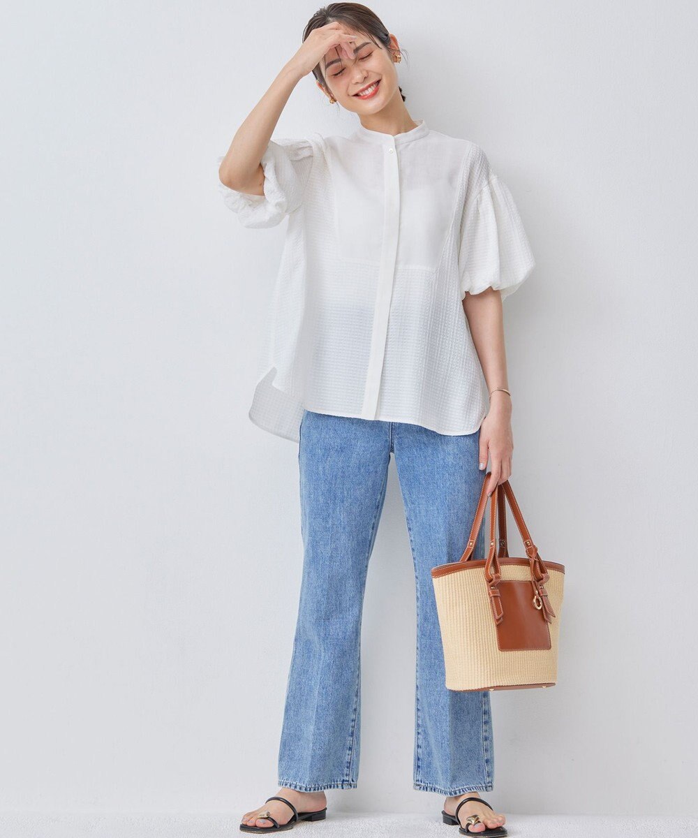 組曲 【WEB限定】ステッチストライプドビー ブラウス 