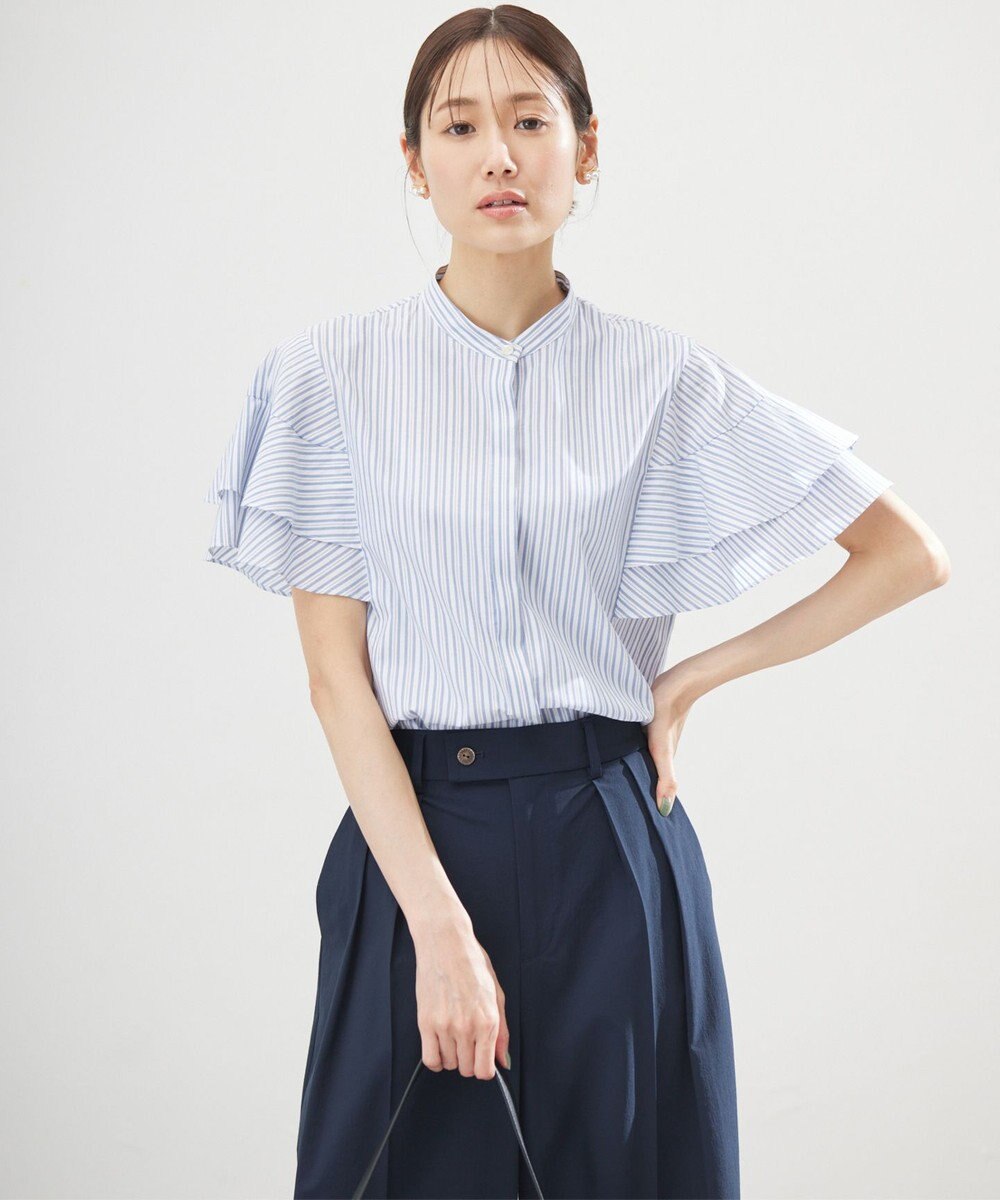 組曲 コットンレーヨンシャーティング ブラウス 