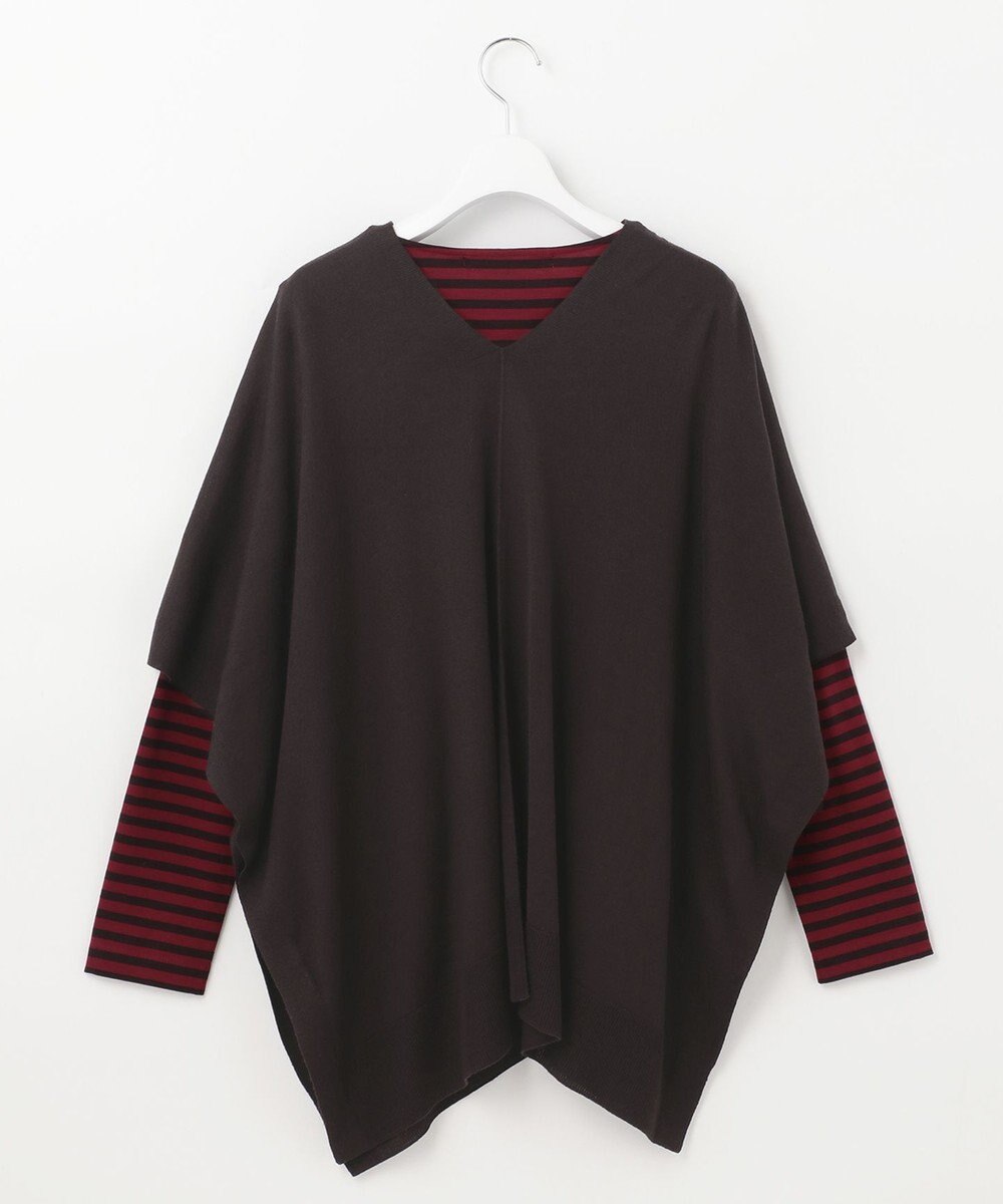 自由区 【洗える/セットアイテム】マルチWAYコンビ ニットポンチョ×プルオーバー 