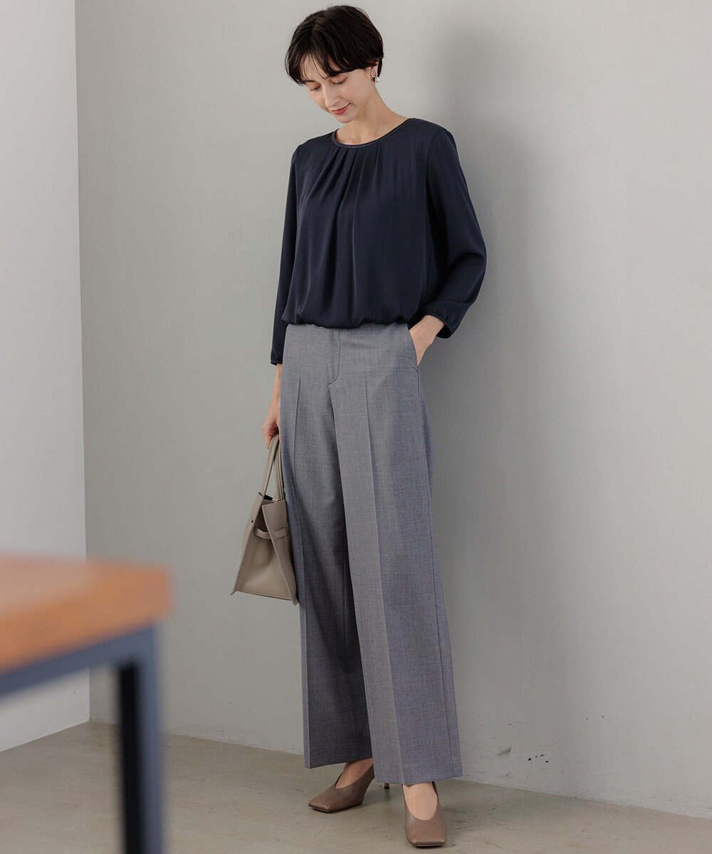 23区 【洗える】シルキーデシン ボールチェーン カットソー 